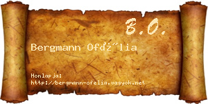 Bergmann Ofélia névjegykártya